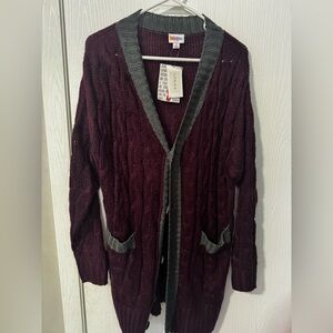 LuLaRoe Purple and Gray Sweater
